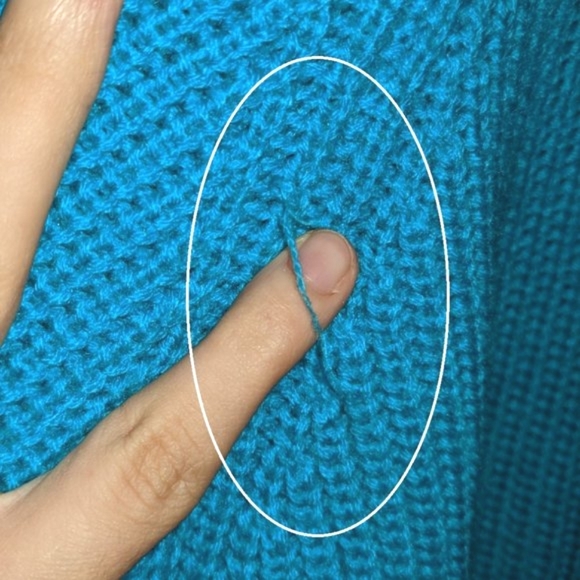 80s Hot Pink + Blue-Green Color-block Knit Sweater by Maggie & Me - Picture 4 of 4